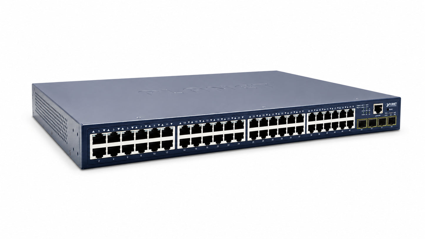Switch Gigabit Administrado SFP de 48 Puertos 10/100/1000BASE-T + 4 Puertos 100/1000BASE-X
