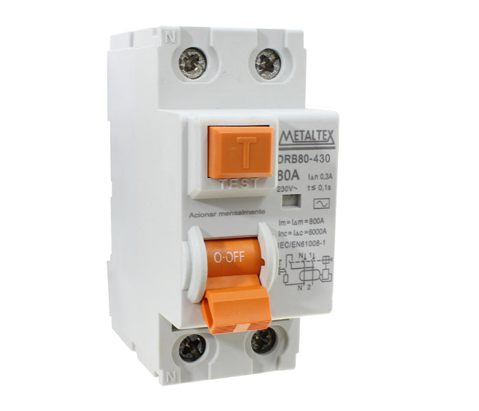Interruptor diferencial 80A serie DRB80 - 4 Polos - 300mA