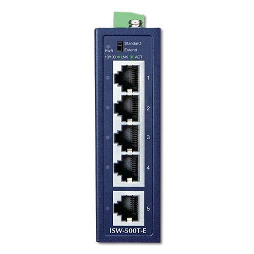 Switch Industrial Compacto 5 Puertos Fast Ethernet 10/100 PLANET ISW-500T-E