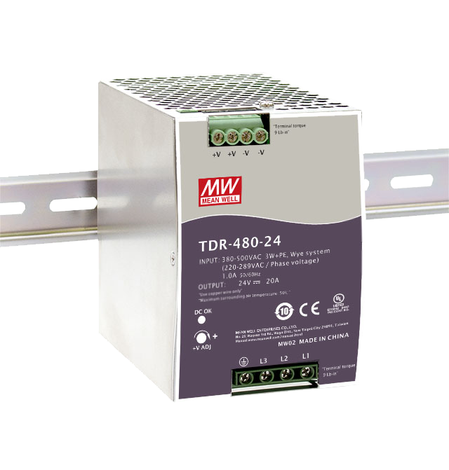 Fuente de poder Riel DIN trifásica 480W TDR-480 - 48V