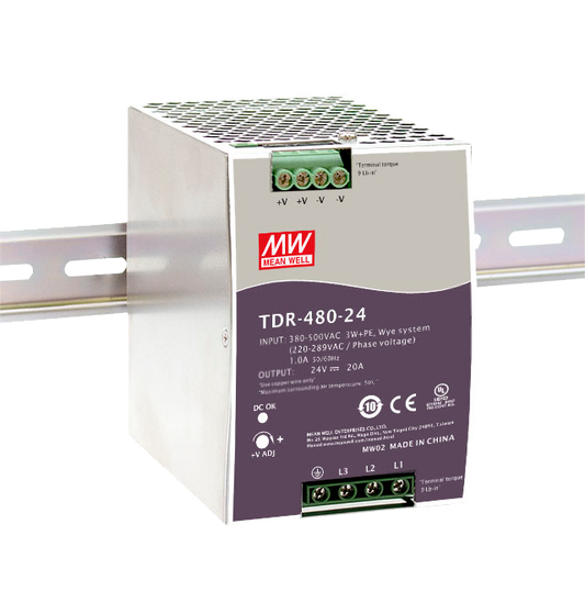 Fuente de poder Riel DIN trifásica 480W TDR-480 - 48V