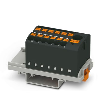 PTFIX 6/12X2,5-NS35 BK - Bloque para distribución