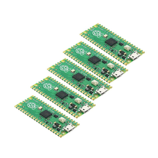 Conjunto de 5 unidades Placa Microcontroladora Raspberry Pi Pico