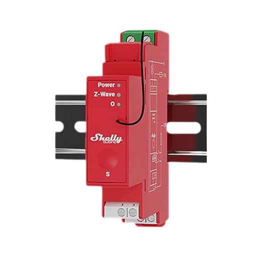 Interruptor inteligente Shelly Wave Pro 1PM, montaje DIN, medición de energía, 110-240 V AC, 16 A, Z-Wave