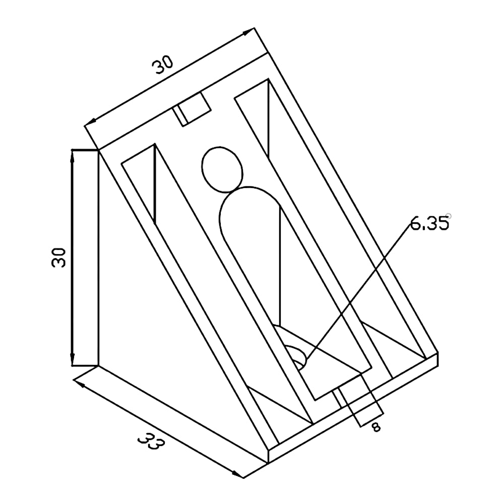 Soporte inclinado 45° Perfil Tslot 30x30 mm (lote 2 piezas)