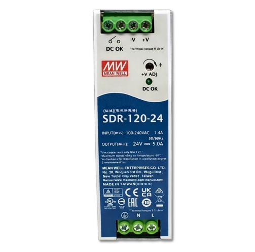 Fuente de poder Riel DIN 120W metal SDR-120 - 24V