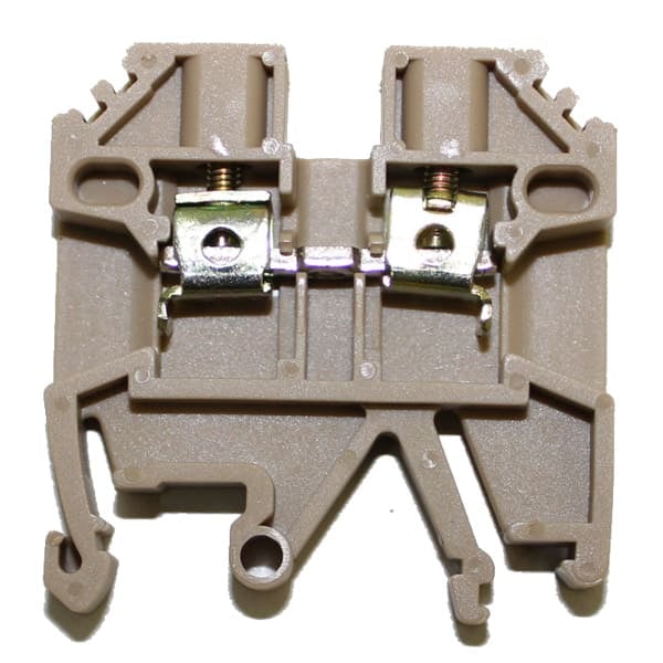 Bornera riel din 2.5mm² 26A con tornillo de fijación Serie M - Beige