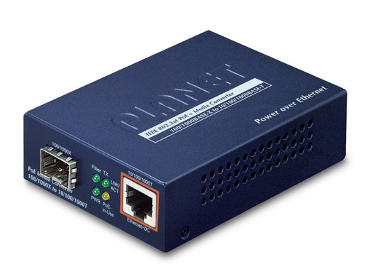 Convertidor de Medios PoE+ 100/1000BASE-X a 10/100/1000BASE-T