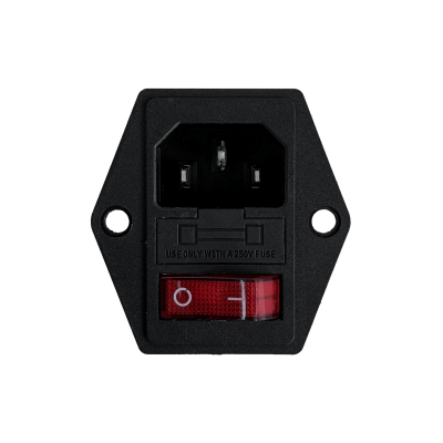 C14P Conector de Alimentación C14 con Interruptor y Portafusible-3A Fijación por Tornillos 220Vac 10A