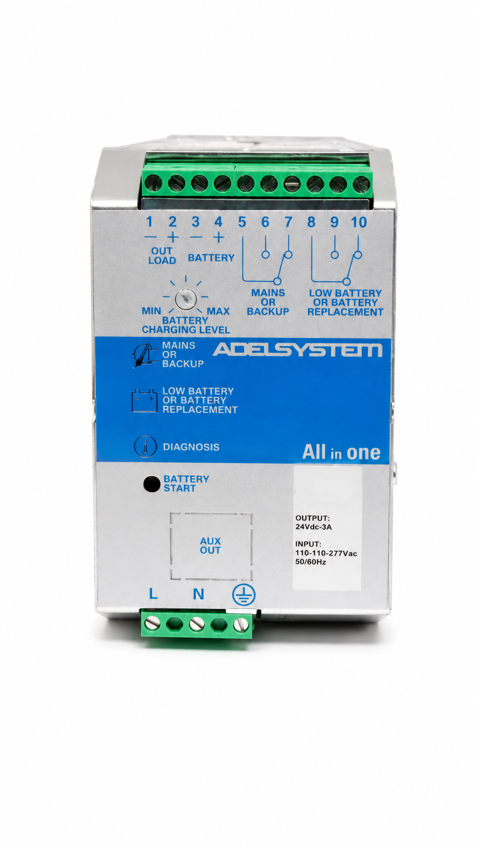 UPS en DC riel din entrada 115~230VAC salida 24V 3A