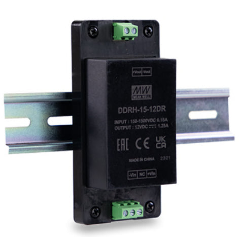 Conversor DC-DC riel din entrada 150 a 1500VDC 15W DDRH-15DR - 12V