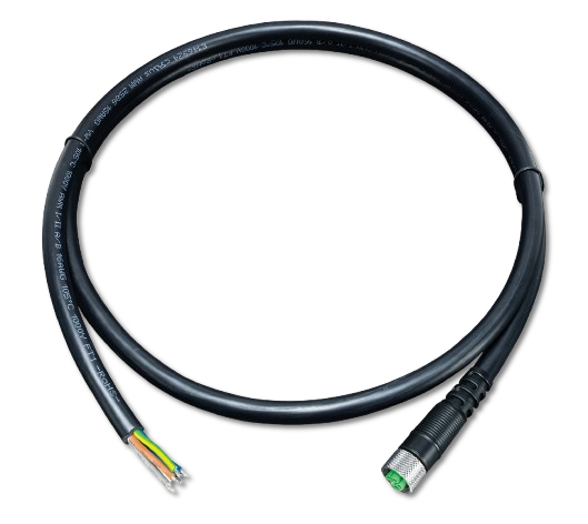 Cable de Poder M12 K-Coded 5 Pines Hembra a Cable Libre 1.5m CB-M12K5FF-150