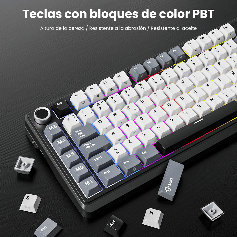 Periférico Mecánico Bluetooth RK L75 Knight Black formato 75% con Funciones Programables – Royal Kludge
