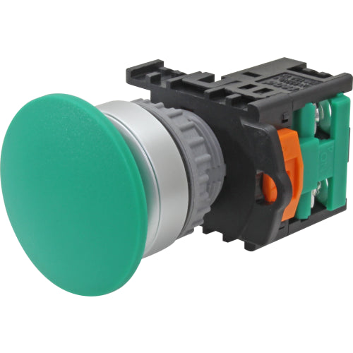 Pulsador momentáneo tipo hongo plástico IP65 22mm 1NA Serie TN2 - Naranjo