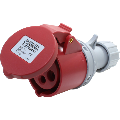 Enchufe industrial hembra volante 380 a 415VAC 16 a 63A serie TL2T - 16A - 3P+T
