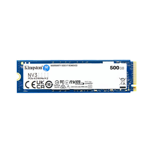 Almacenamiento SSD Kingston NV3 500GB Formato M.2 2280 Interfaz NVMe PCIe 4.0 x4, Velocidad de Lectura 5000MB/s y Escritura 3000MB/s