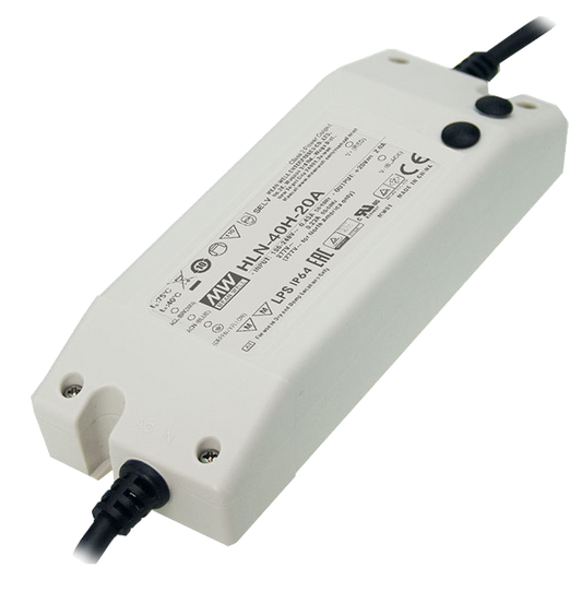 Driver LED plástico voltaje PFC 40W HLN-40H - A - Ajuste Potenciómetro (Io) - 36V