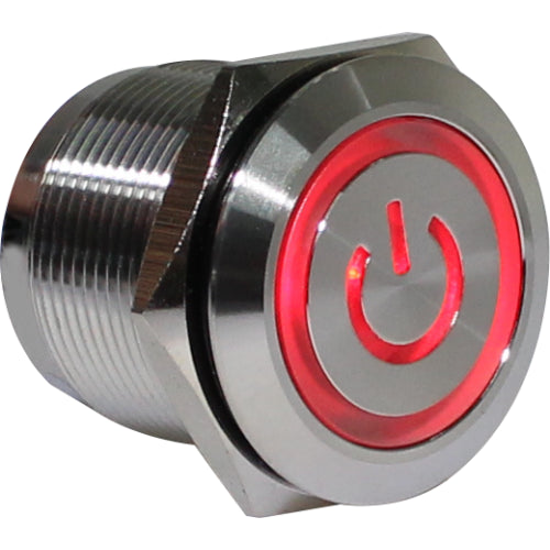 Pulsador antivandálico momentáneo iluminado tricolor Serie AV22_RGB - En blanco - Piloto LED 12VAC/DC