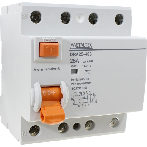 Interruptor diferencial 25A serie DRA25 - 2 Polos - 300mA