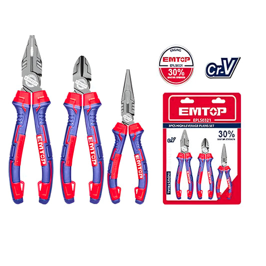 Conjunto de 3 Tenazas de Trabajo Profesional 8/7/6 – Emtop