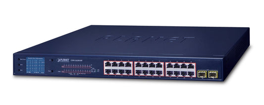 Switch Ethernet SFP Gigabit de 24 Puertos 10/100/1000T 802.3at + Monitor LCD PoE