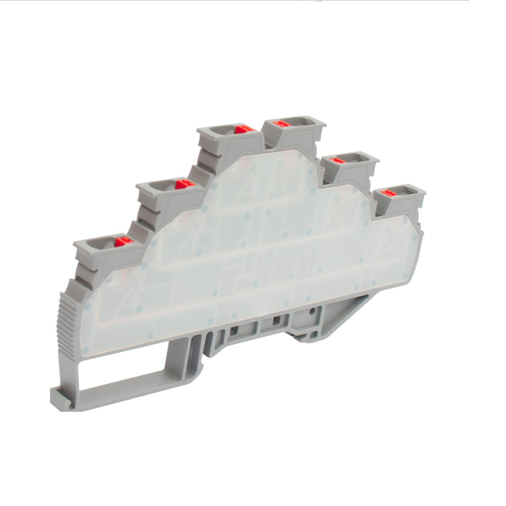 Bloque de Conexión 2.5mm² (monolítico) triple sección con sistema push-in para carril DIN – Onka