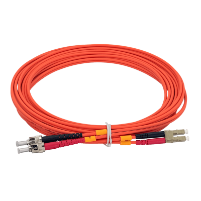JFMLT5. Latiguillo de fibra óptica multimodo OM1 LC-ST dúplex de 5 metros, cable de 3,0 mm 62,5/125 µm con cubierta LSZH