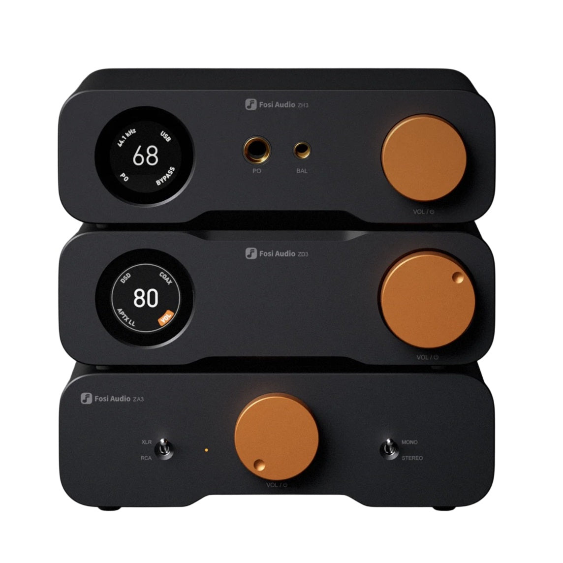 Conjunto Amplificación Hi-Fi Fosi Audio ZA3 + ZH3 + ZD3