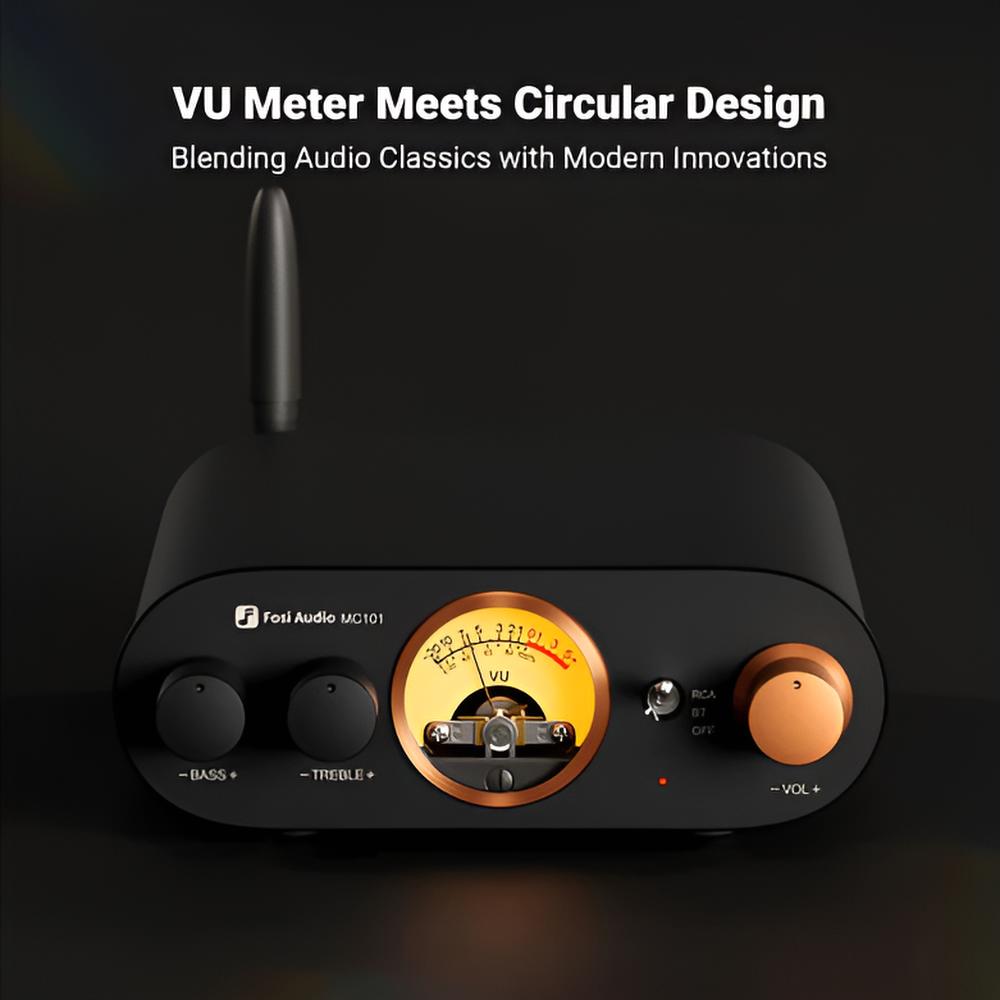 Amplificador Estéreo de Audio con Conectividad Bluetooth e Indicador VU – Fosi Audio MC101