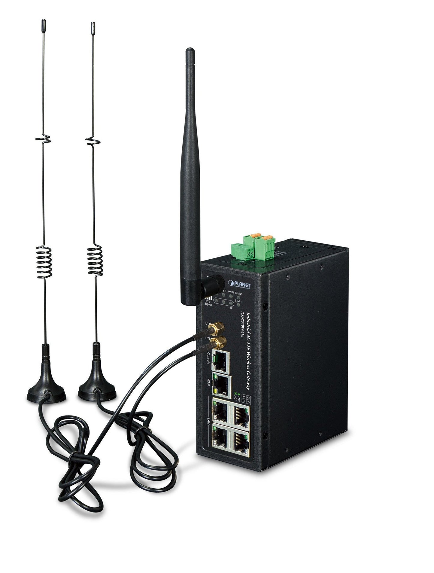 Puerta de Enlace Inalámbrica Celular Industrial 4G LTE con 5 Puertos 10/100/1000T (2 Ranuras Para Tarjetas SIM de Módulo, 802.11ac, 1 RS232/RS485, DI/DO, -35~75 Grados C, Banda LTE B1/B3/B5/B7 /B8/B20)