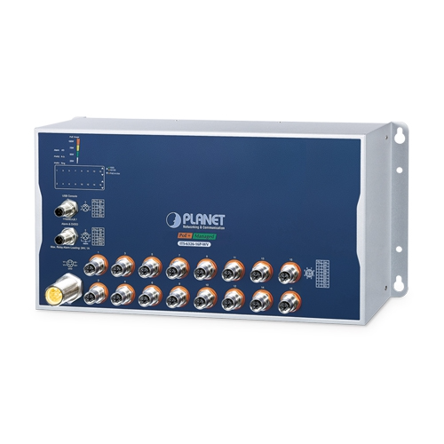 Conmutador Ethernet Gestionado M12 Industrial L3 de 16 Puertos 10/100/1000T Con 8/16 Puertos 802.3at PoE - 24 a 54VDC