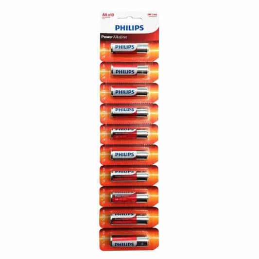 Lote de 10 Celdas Galvánicas AA marca Philips
