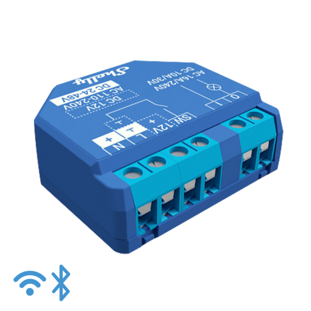 Relé inteligente operado por WiFi, 1 canal 15A con contactos secos - Certificación UL