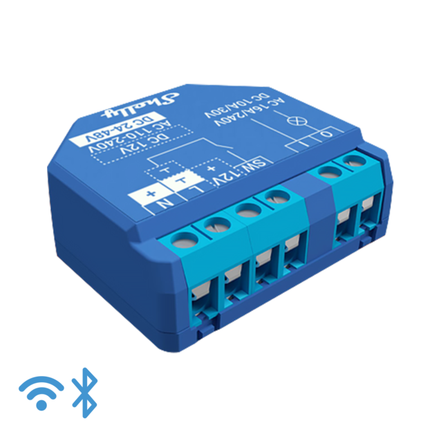 Relé inteligente operado por WiFi, 1 canal 15A con contactos secos - Certificación CE