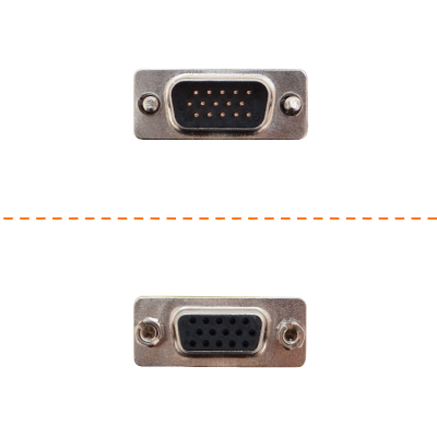 VGA-MH Adaptador VGA Macho-Hembra 2-HD15(DB15-3-Filas) para FP1MV DE-15/MH/HM Acoplador
