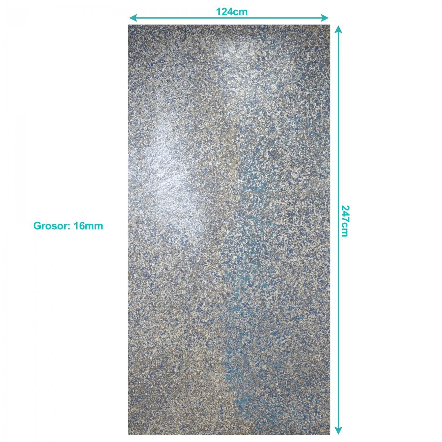 PS-16 TECAPLAK 16 mm 1,2 x 2,4 m Lámina de Tetrapack reciclado 124 x 247 cm 3,06 m²