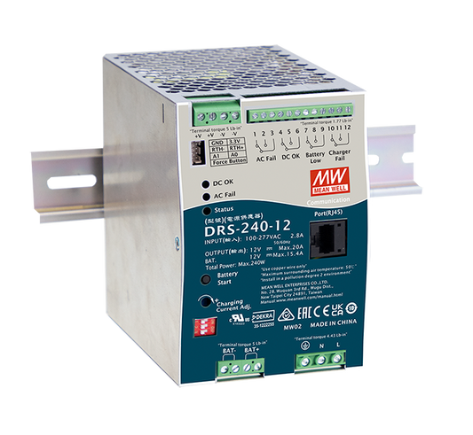Fuente de poder riel DIN con UPS 240W DRS-240 - No - 48V