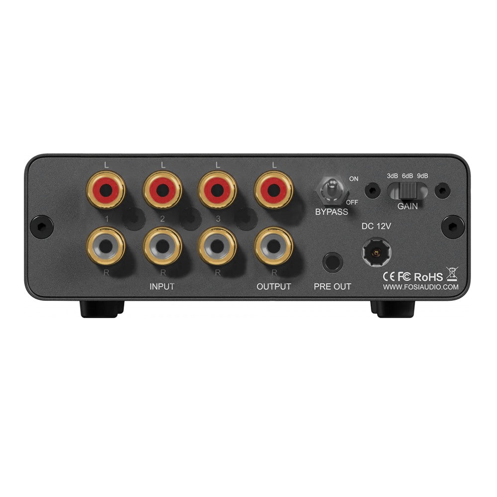 Preamplificador de Sonido Dual Canal con Entrada RCA e Salida Subwoofer – Fosi Audio P4 Mini