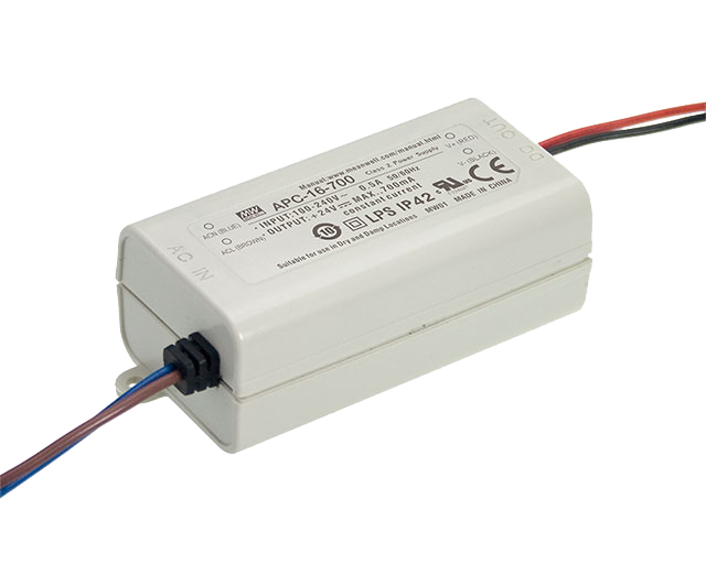 Driver LED plástico corriente 16W APC-16 - 350mA (comúnmente usado)