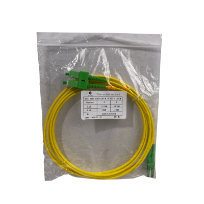 JFSAB2. Cable de fibra óptica monomodo SM dúplex SC/APC a LC/APC de 2 metros, 9/125 µm, 3 mm