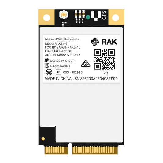 RAK5146 Gateway Concentrator Module for LoRaWAN® SX1303 - SPI / sin LBT / sin GPS