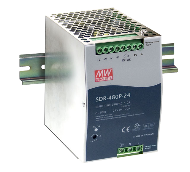 Fuente de poder Riel DIN paralela 480W metal SDR-480P - 48V