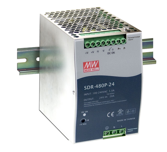 Fuente de poder Riel DIN paralela 480W metal SDR-480P - 48V