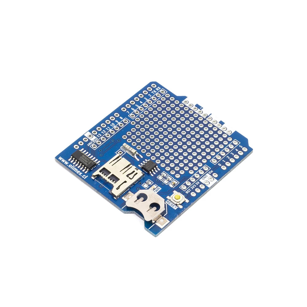 Placa de Registro MCI Arduino con Almacenamiento microSD y Reloj Tiempo Real (uSD + RTC)