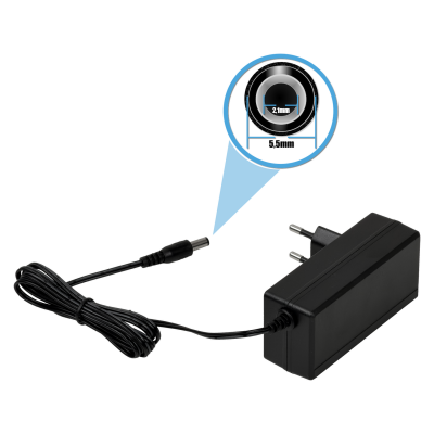 F24-W36. Suministro Eléctrico MKTK 24VDC 1,5A para Instalación Interna Conector-5,5x2,1mm Compatible Mikrotik para mUPS