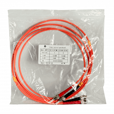 JFMTT2. Cable Pigtail de Fibra de 2 metros ST-ST OM1 Multimodo MM Dúplex 62.5/125um LSZH