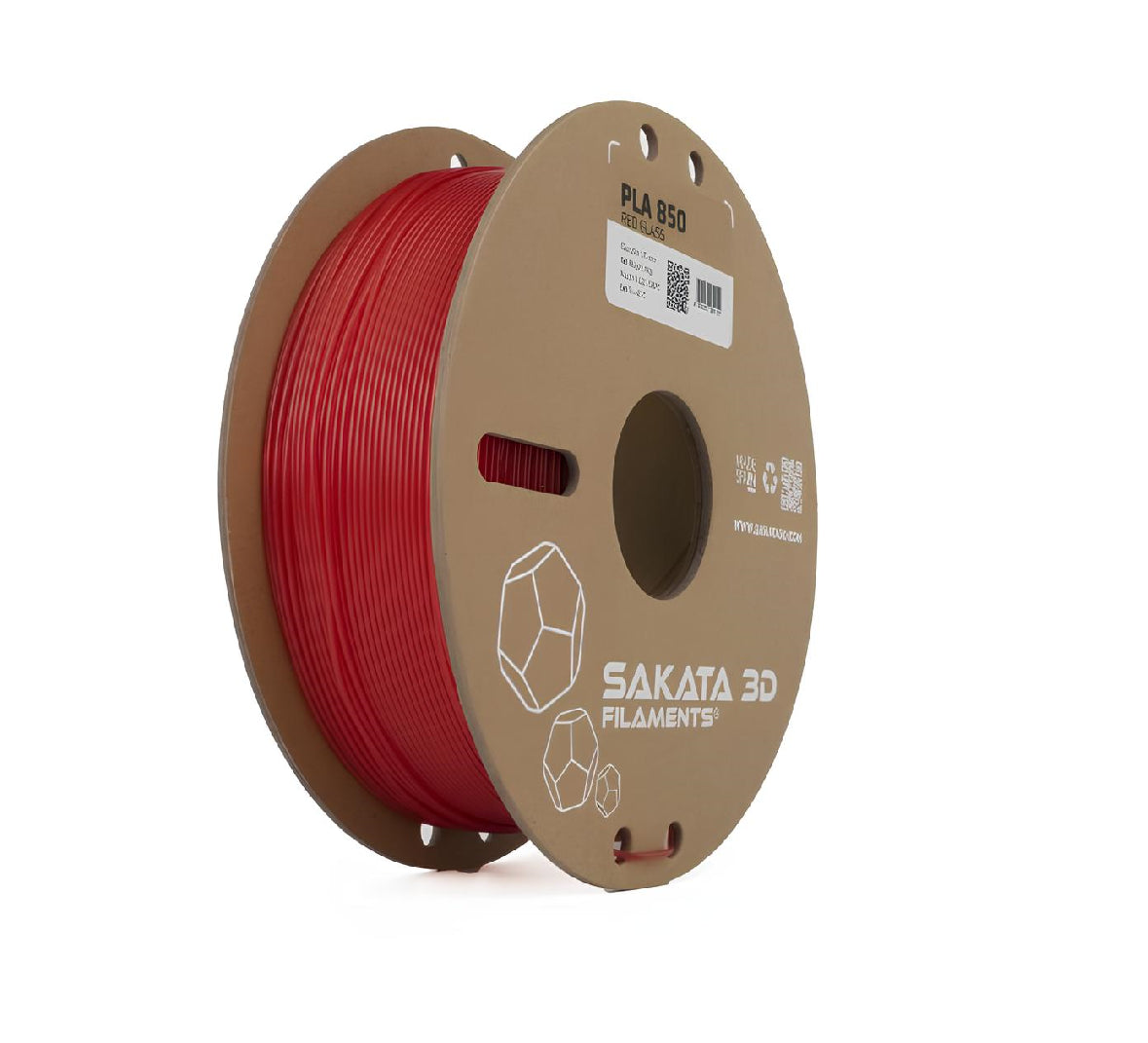 Material de Impresión PLA 850 GLASS Semitransparente Tonalidad Roja 1.75mm 1kg – Sakata 3D