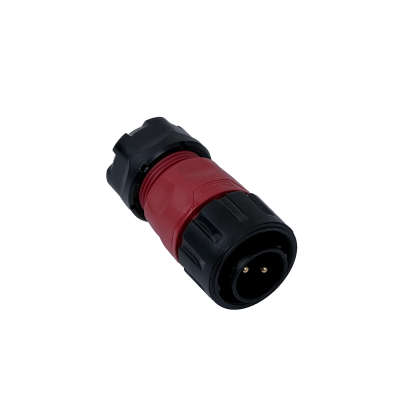 YM-20-C Conector circular macho de 2 contactos para cable 2,5–4 mm², 20 A, soldable, IP67