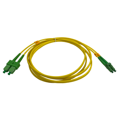 JFSAB2. Cable de fibra óptica monomodo SM dúplex SC/APC a LC/APC de 2 metros, 9/125 µm, 3 mm