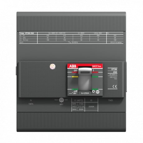 Interruptor de Circuito 250A XT3N 250 TMD 250-2500 4p F F InN=100% ABB 1SDA068070R1
